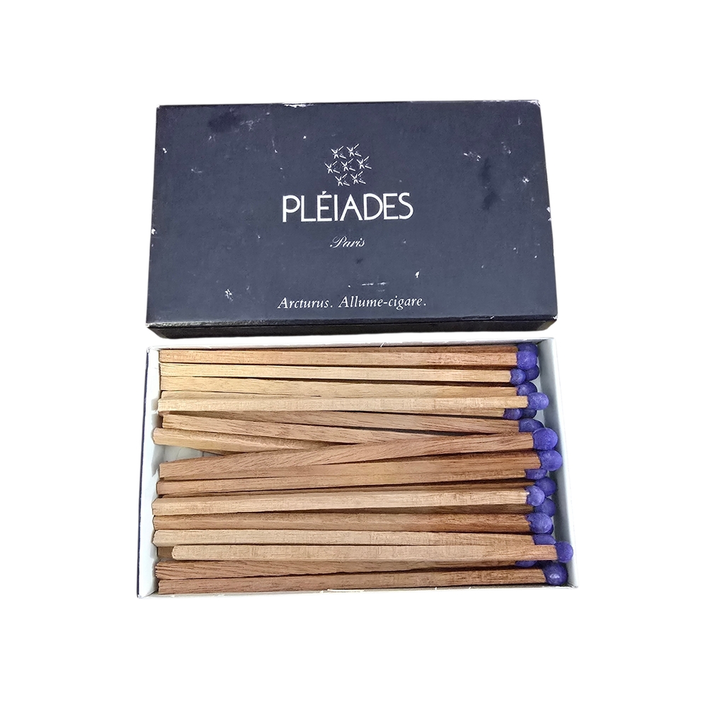 Vintage Pléiades Paris Cigar Matchbox – Made in France w/ Cedar Matches